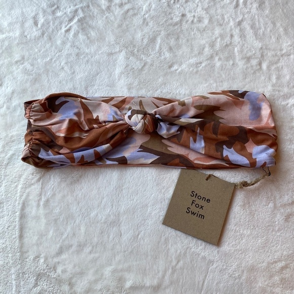 New! Stone Fox Swim lele knotted bandeau top pastel petal 19660 - Picture 5 of 11